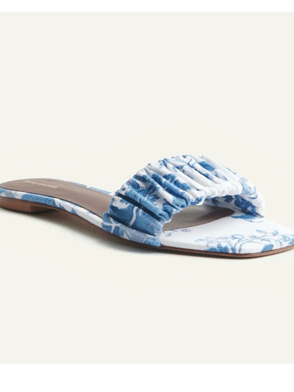 Reformation Marcella Ruched Flat Slide In Olympia. Nwot